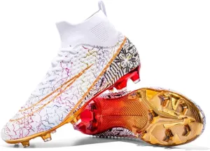 Soccer Cleats for Mens Womens Youth FG Football Boots Outdoor Comfortable Breathable Training Sneaker Shoes High Top