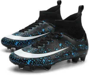 Soccer Cleats for Mens Womens Youth FG Football Boots Outdoor Comfortable Breathable Training Sneaker Shoes High Top