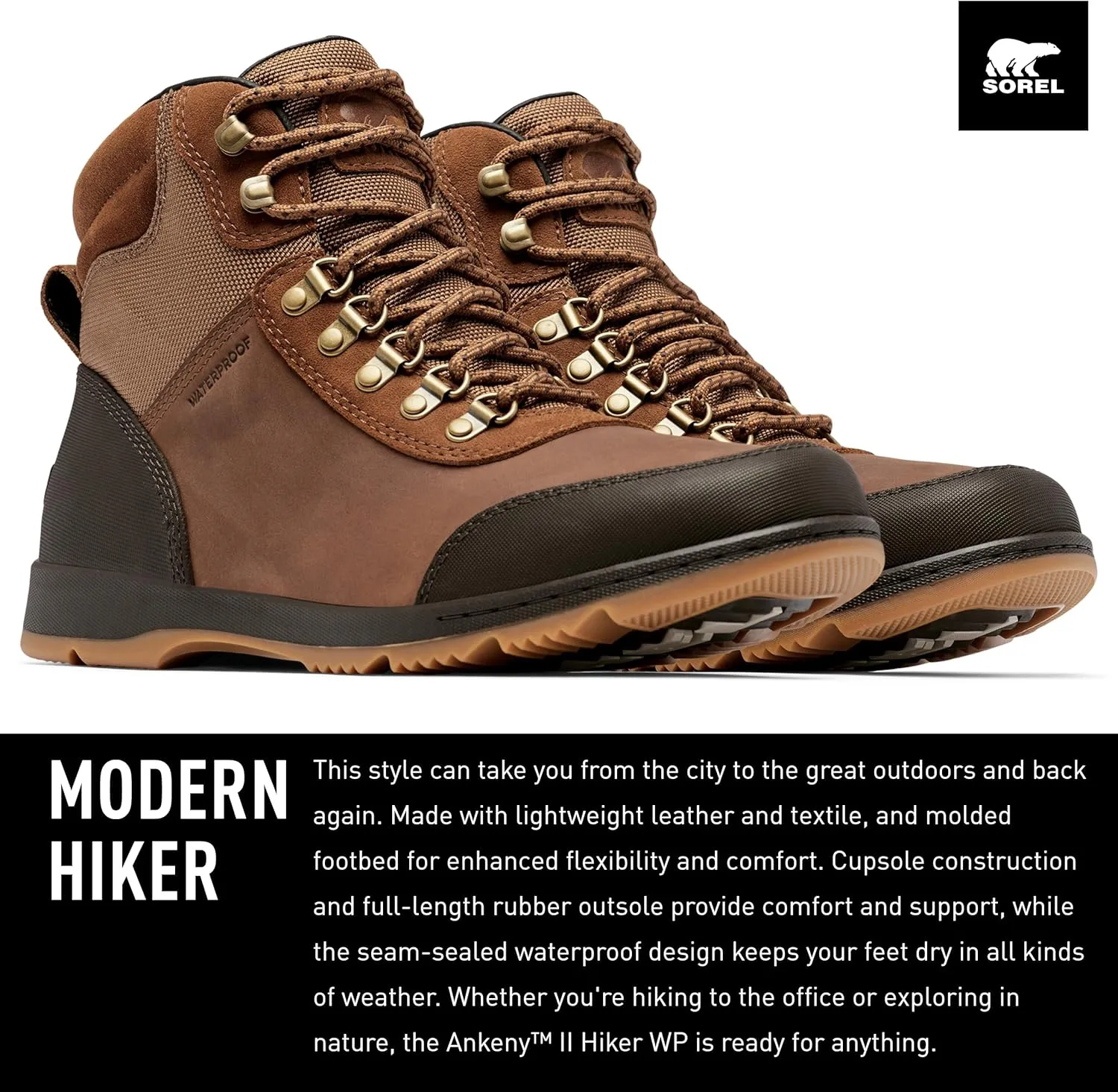 Sorel Men's Ankeny II Hiker Waterproof Boots