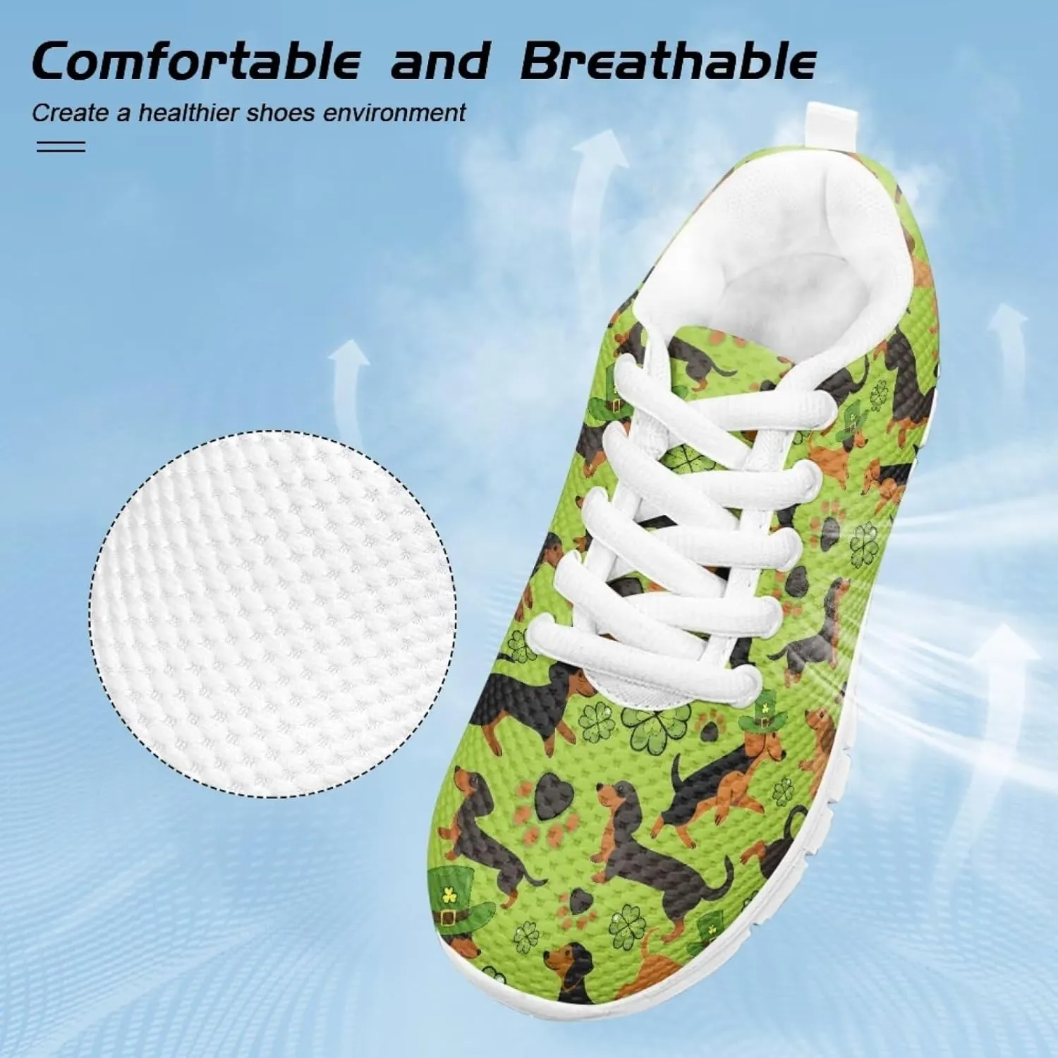 St.Patrick's Day Themed Sport Sneakers for Boys Girls Kids Casual Active Shoes for School