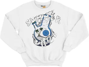 Summer Chill Unisex Sweatshirt Crew Neck Match 4s Retro Golf Military Blue White 4X-Large