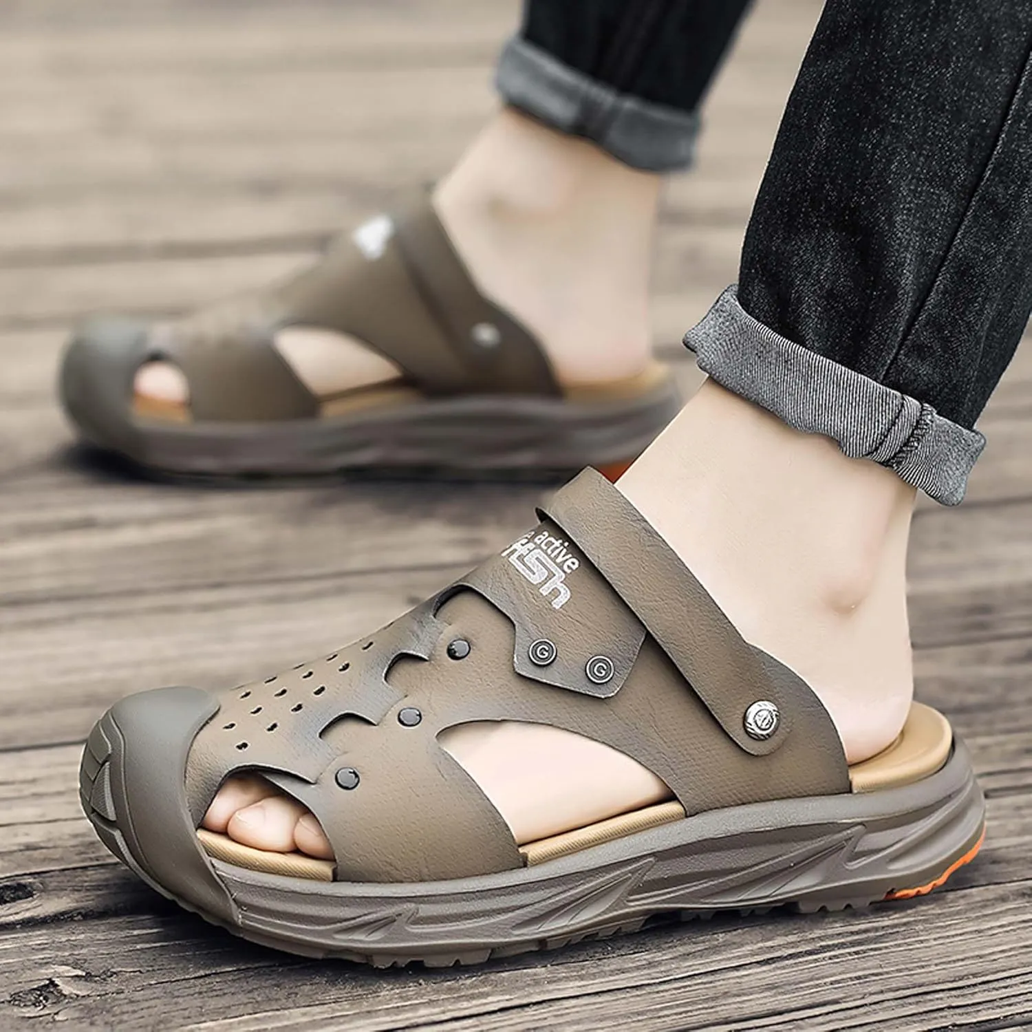 Summer dual-use lightweight breathable beach toe sandals, comfortable toe slippers