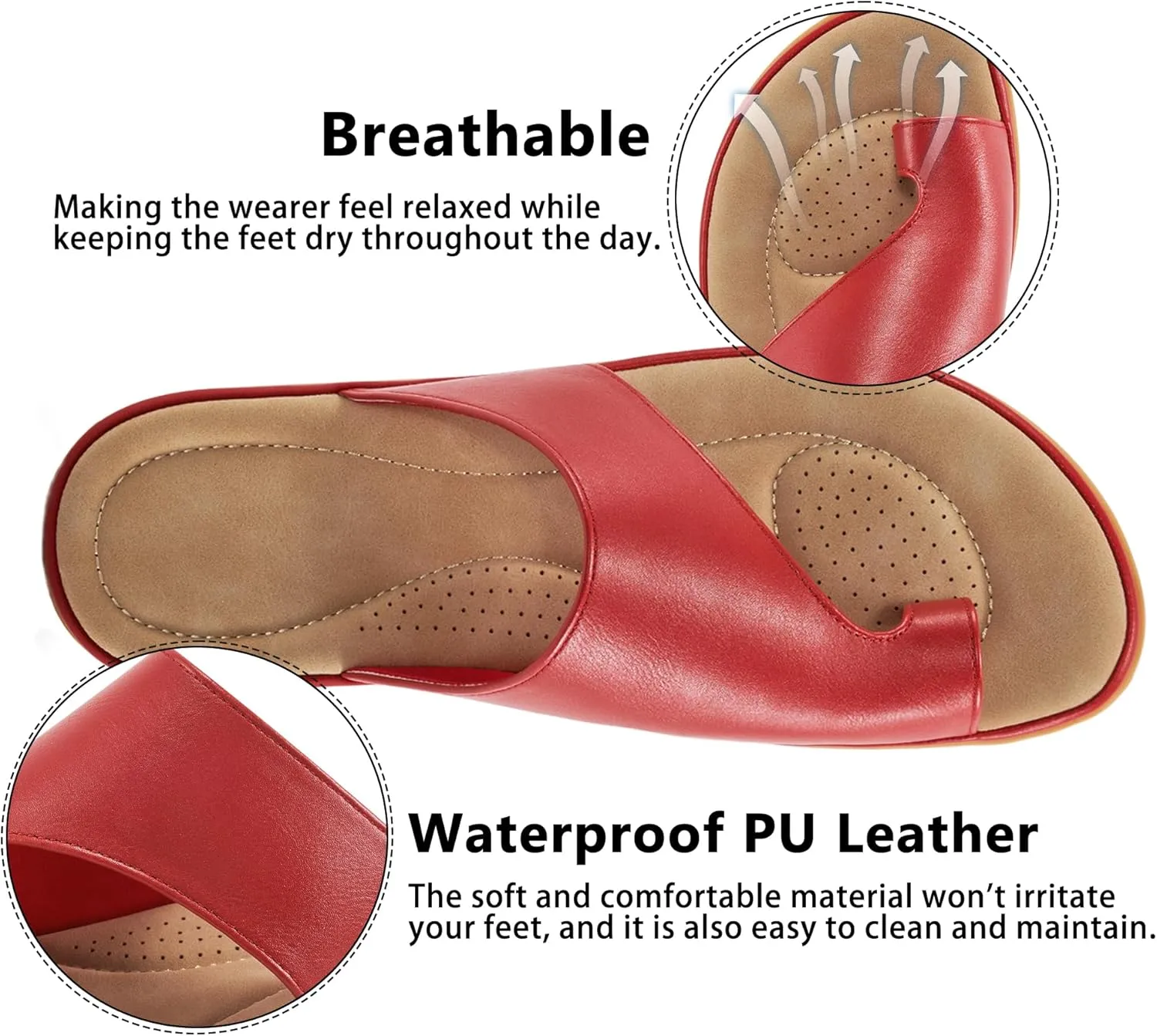 Summer Flat Sandals for Women: Comfortable Walking Dressy Slides for 2025 - Ladies Orthopedic Casual Shoes Indoor Outdoor