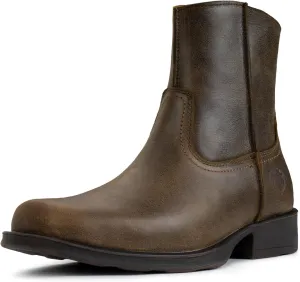 SUREWAY Mens Western Chelsea Cowboy Boots for Men Square Toe,All-Weather Rugged Slip-On Work/Casual/Dress Boots Shoes for Men,Built for Comfort & Durability