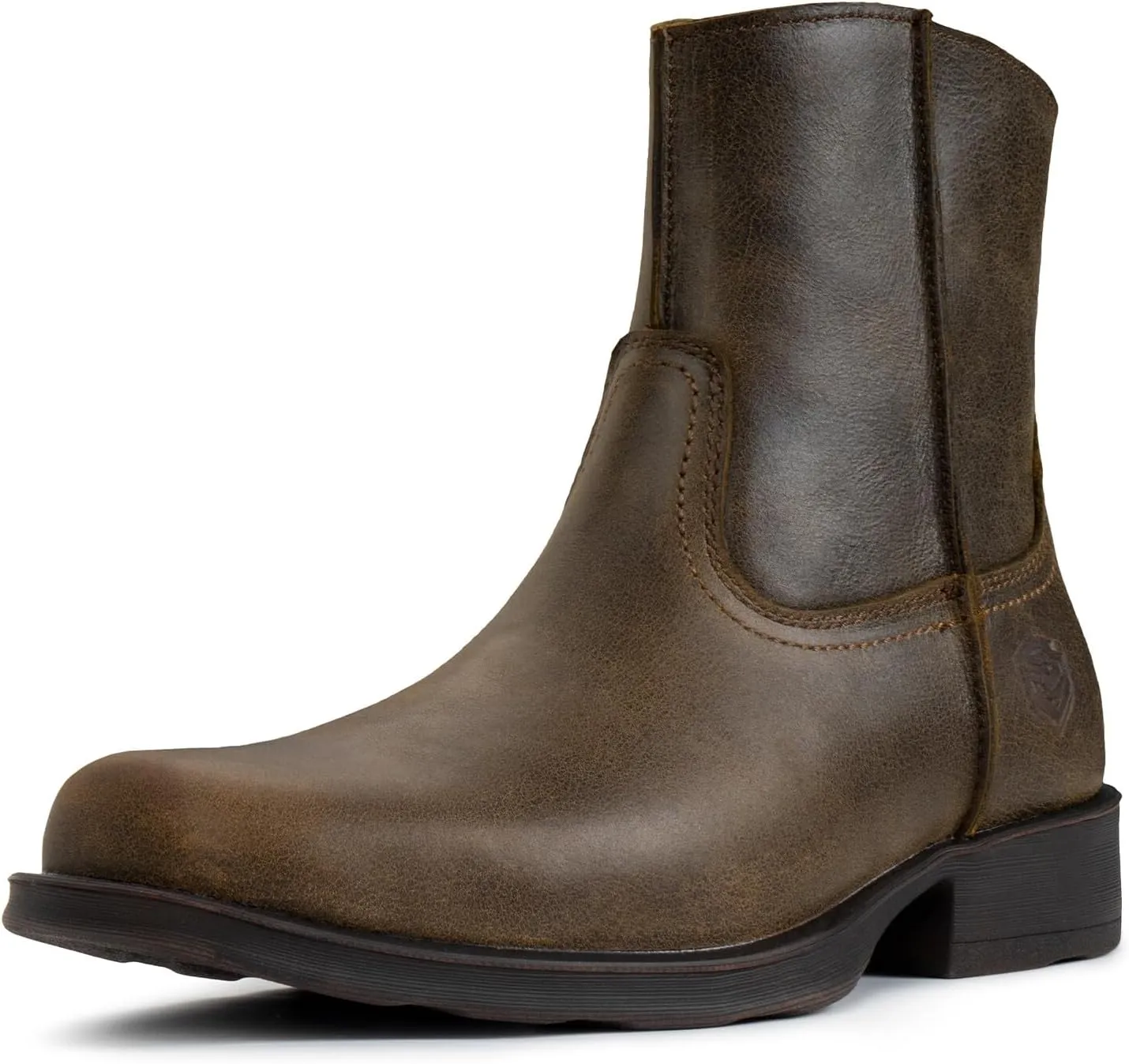SUREWAY Mens Western Chelsea Cowboy Boots for Men Square Toe,All-Weather Rugged Slip-On Work/Casual/Dress Boots Shoes for Men,Built for Comfort & Durability
