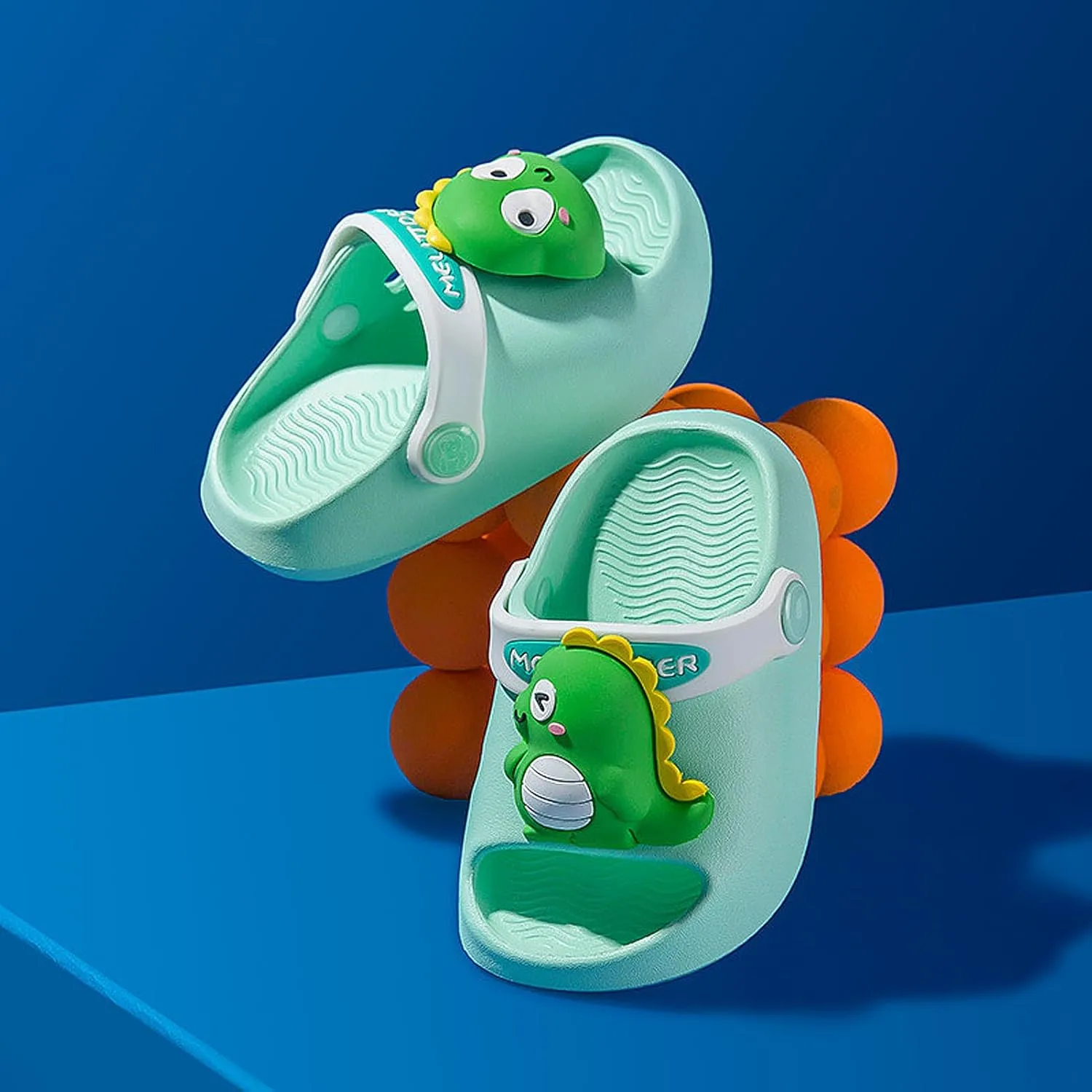 techcity Toddler Little Kids Slide Sandals Cute Summer Shower Beach Pool Slippers Thick Sole Slip On Sandals Water Shoes with Backstrap Boys Girls Clogs
