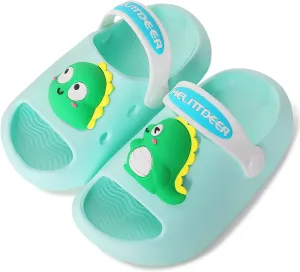 techcity Toddler Little Kids Slide Sandals Cute Summer Shower Beach Pool Slippers Thick Sole Slip On Sandals Water Shoes with Backstrap Boys Girls Clogs
