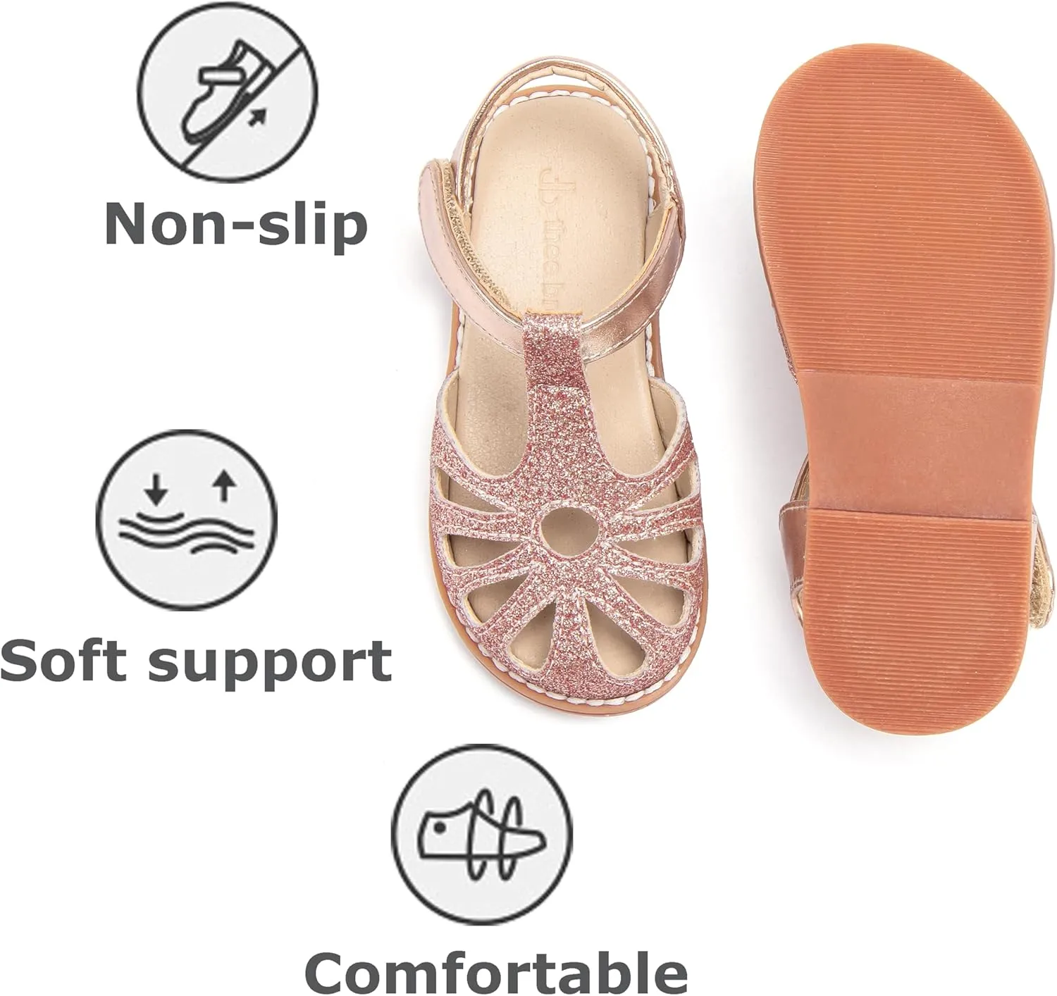 THEE BRON Princess Toddler Close Toe Sandals | Retro Lace-Up Design | Breathable Girls Shoes 3-12 Years