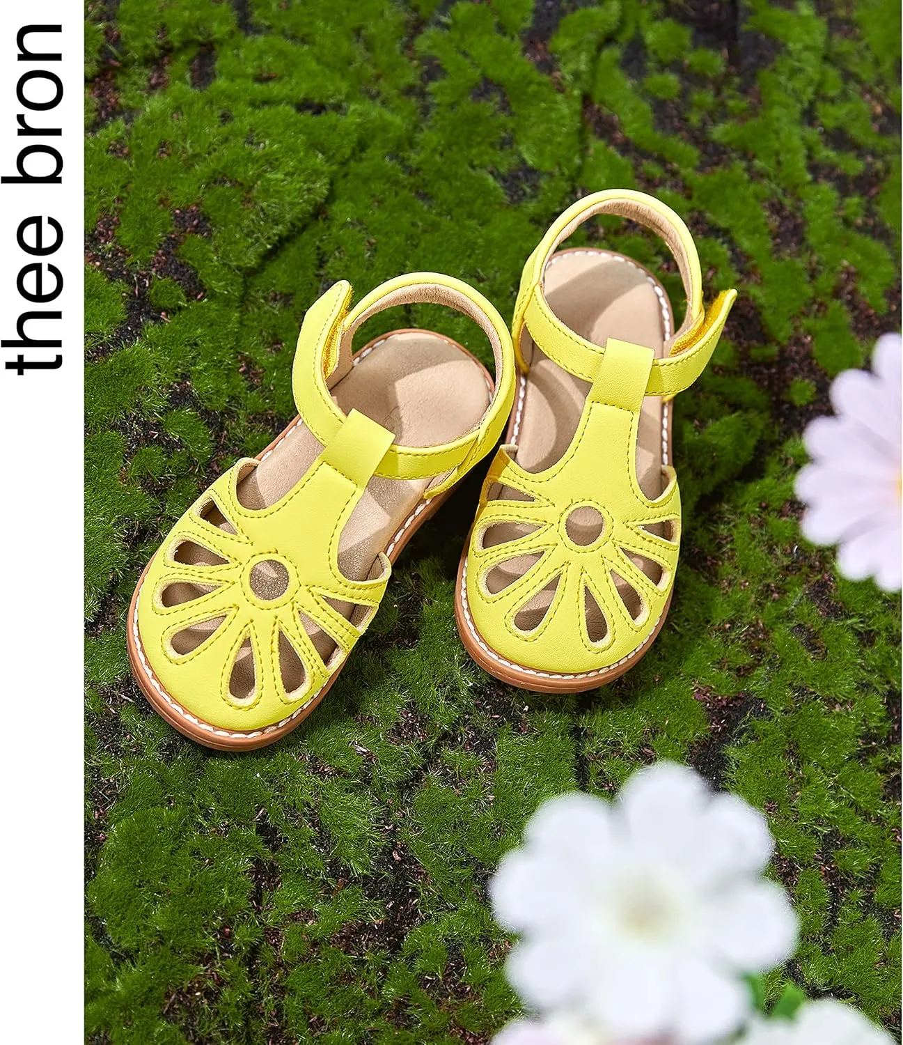 THEE BRON Princess Toddler Close Toe Sandals | Retro Lace-Up Design | Breathable Girls Shoes 3-12 Years
