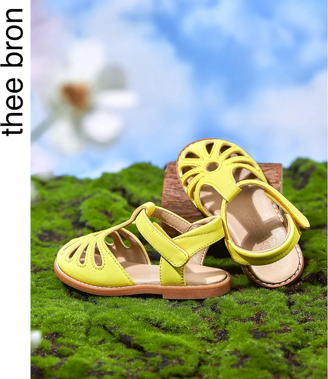 THEE BRON Princess Toddler Close Toe Sandals | Retro Lace-Up Design | Breathable Girls Shoes 3-12 Years