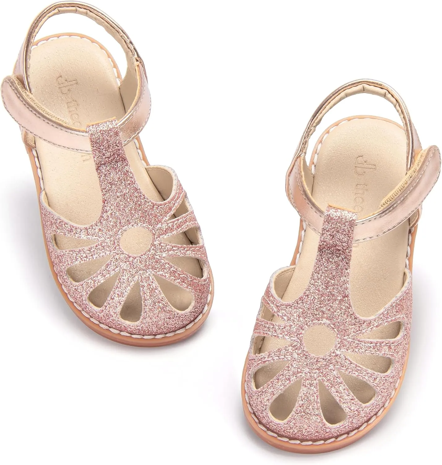 THEE BRON Princess Toddler Close Toe Sandals | Retro Lace-Up Design | Breathable Girls Shoes 3-12 Years