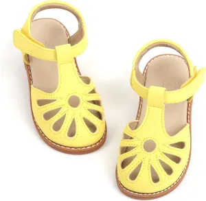 THEE BRON Princess Toddler Close Toe Sandals | Retro Lace-Up Design | Breathable Girls Shoes 3-12 Years