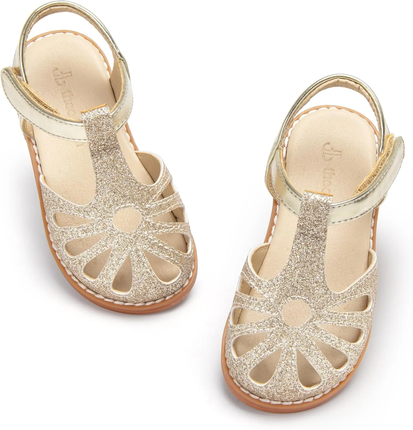 THEE BRON Princess Toddler Close Toe Sandals | Retro Lace-Up Design | Breathable Girls Shoes 3-12 Years