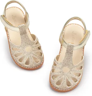 THEE BRON Princess Toddler Close Toe Sandals | Retro Lace-Up Design | Breathable Girls Shoes 3-12 Years