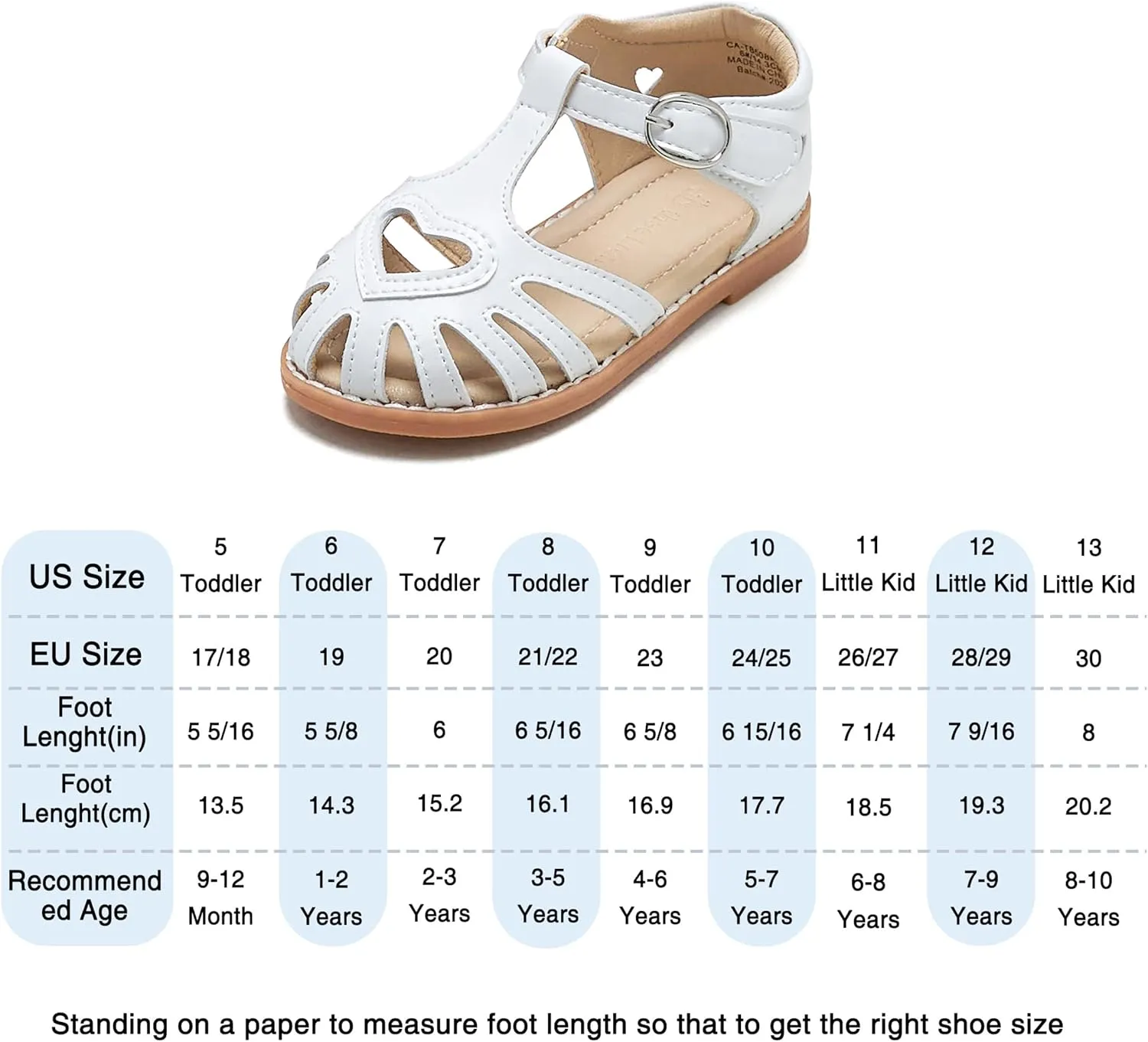 THEE BRON Princess Toddler Close Toe Sandals | Retro Lace-Up Design | Breathable Girls Shoes 3-12 Years