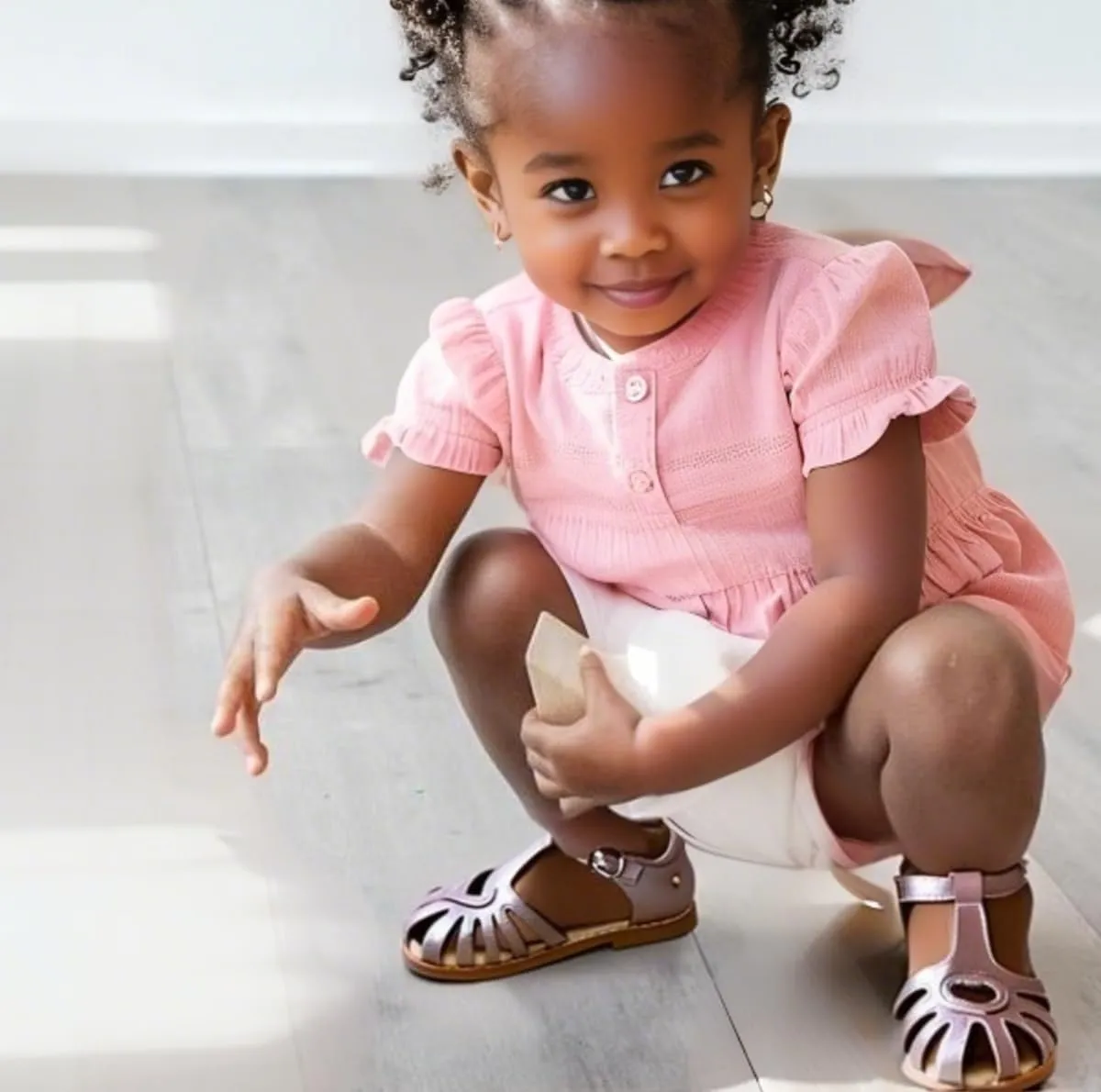 THEE BRON Princess Toddler Close Toe Sandals | Retro Lace-Up Design | Breathable Girls Shoes 3-12 Years