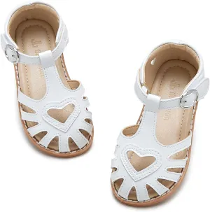 THEE BRON Princess Toddler Close Toe Sandals | Retro Lace-Up Design | Breathable Girls Shoes 3-12 Years
