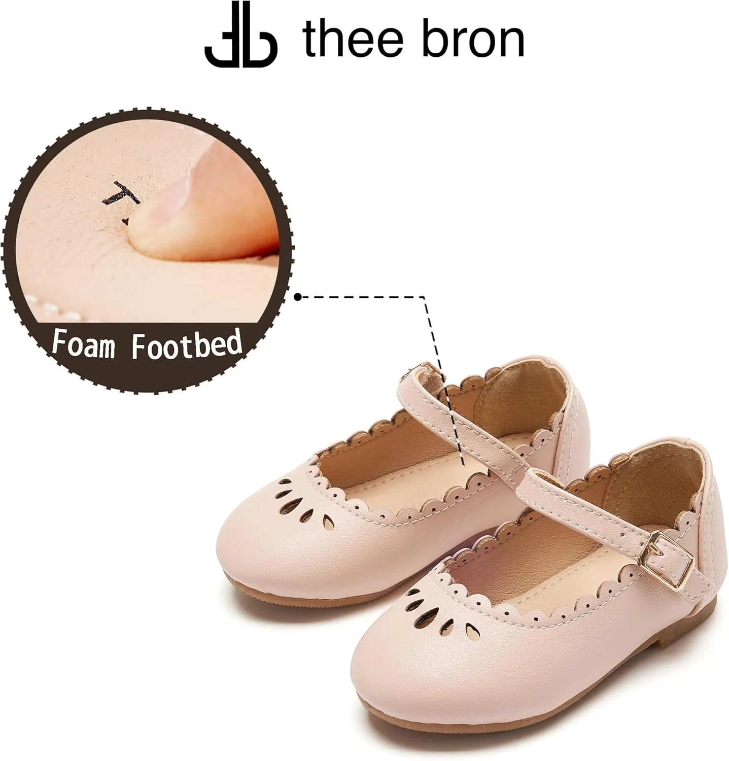 THEE BRON Toddler Mary Janes | Arch Support Leather Princess Shoes | Birthday Party Flats