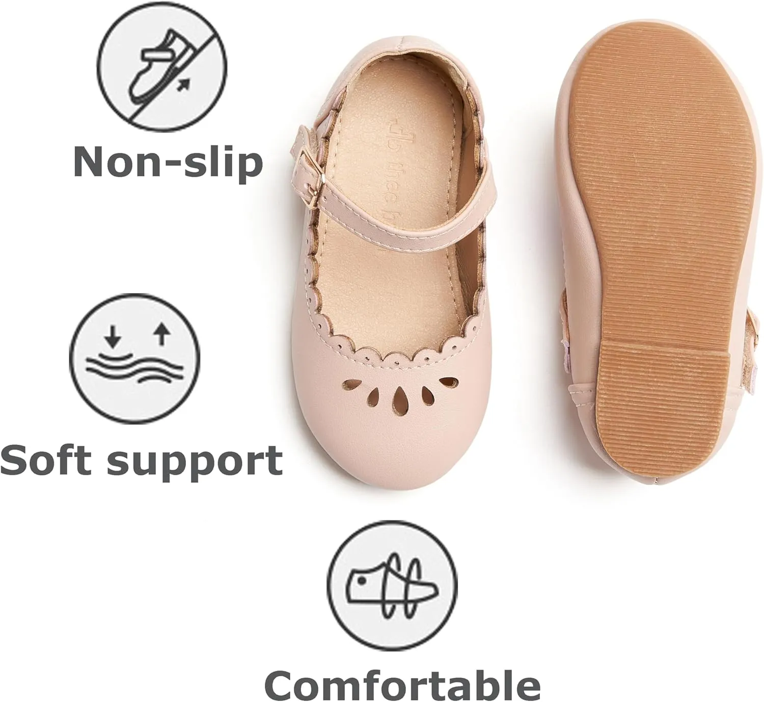 THEE BRON Toddler Mary Janes | Arch Support Leather Princess Shoes | Birthday Party Flats