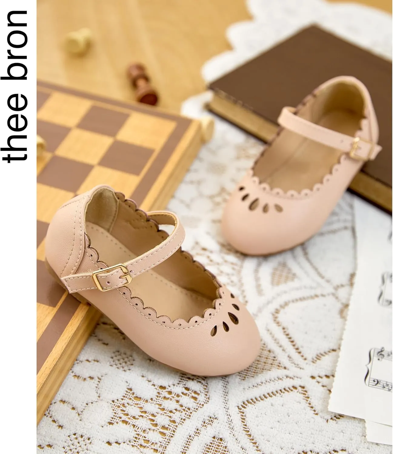 THEE BRON Toddler Mary Janes | Arch Support Leather Princess Shoes | Birthday Party Flats