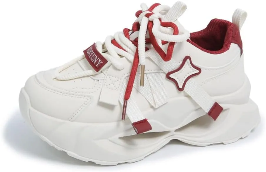Thick Platform Sneakers Women & Girls - Retro Y2K Cute Shoes, Lightweight Comfy Design for Morning Jogs, Beach Travel & Campus Life, Streetwear, Back to School, Everyday Wear, Birthday Gifts