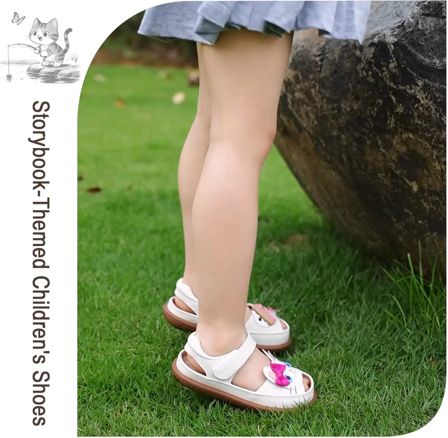 ‌Toddler Boys Closed Toe Sandals, Breathable Leather Kids Sandals with Car & Traffic Light Pattern, Soft Non-Slip Outsole for Summer Outdoor Activities Ages 2-7