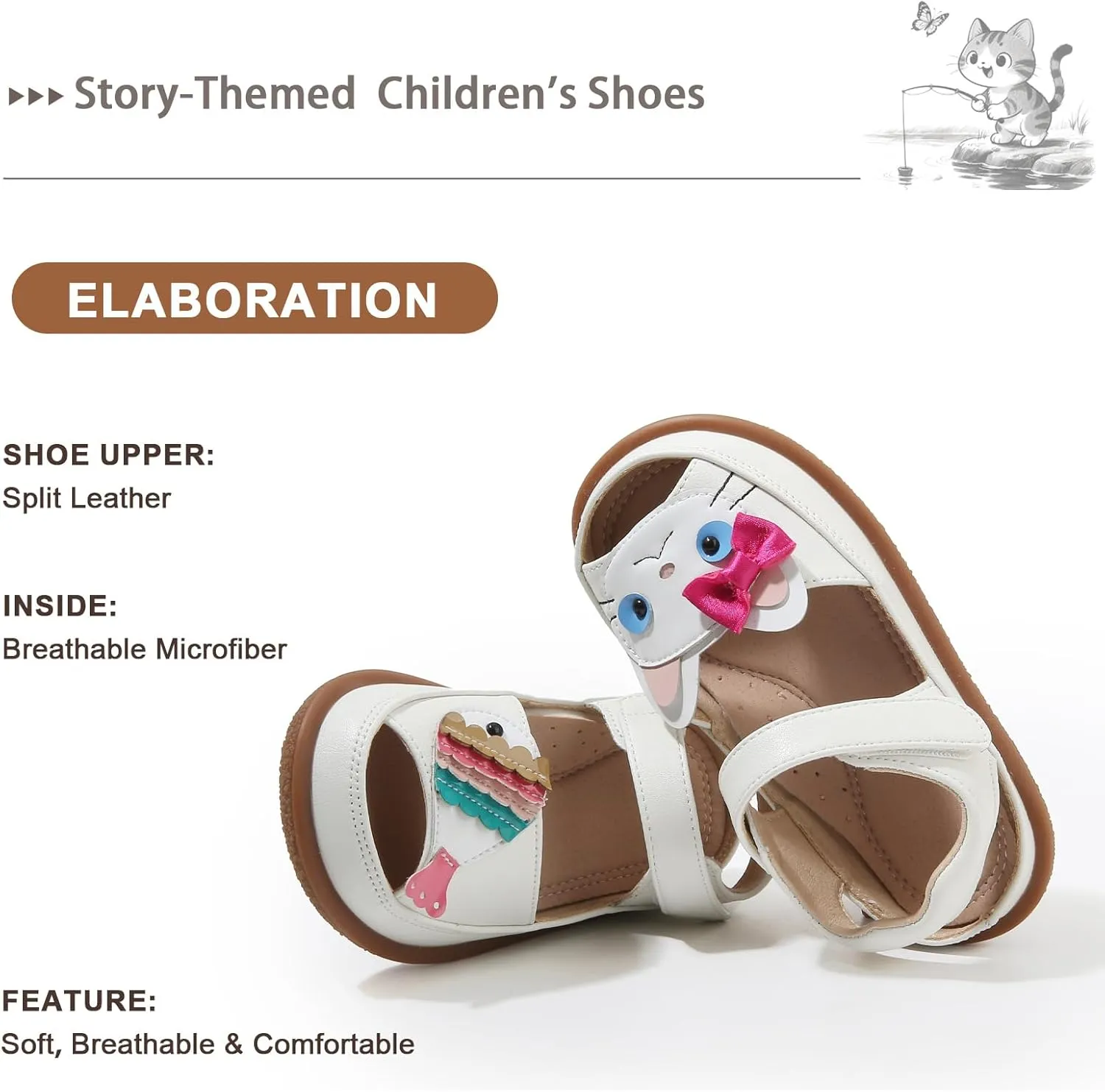 ‌Toddler Boys Closed Toe Sandals, Breathable Leather Kids Sandals with Car & Traffic Light Pattern, Soft Non-Slip Outsole for Summer Outdoor Activities Ages 2-7