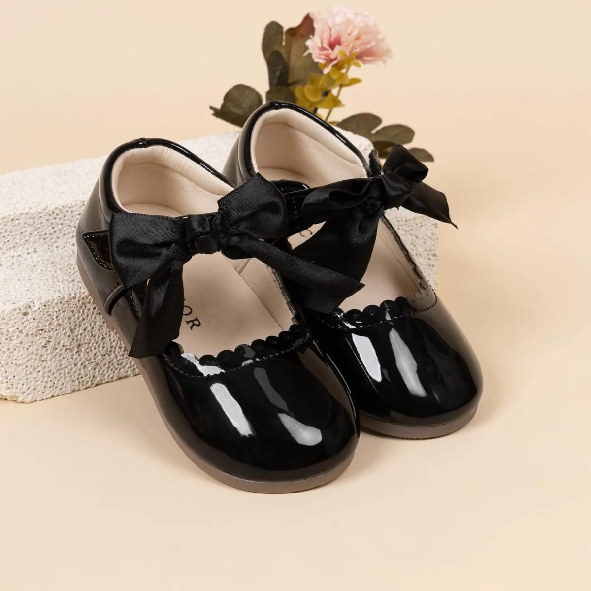 Toddler Girls Mary Jane Dress Shoes Ballet Flats Little Girls Soft Slip-On Bowknot Princess Shoes Wedding Party Casual Walking School Uniform Moccasins Baptism Shoes