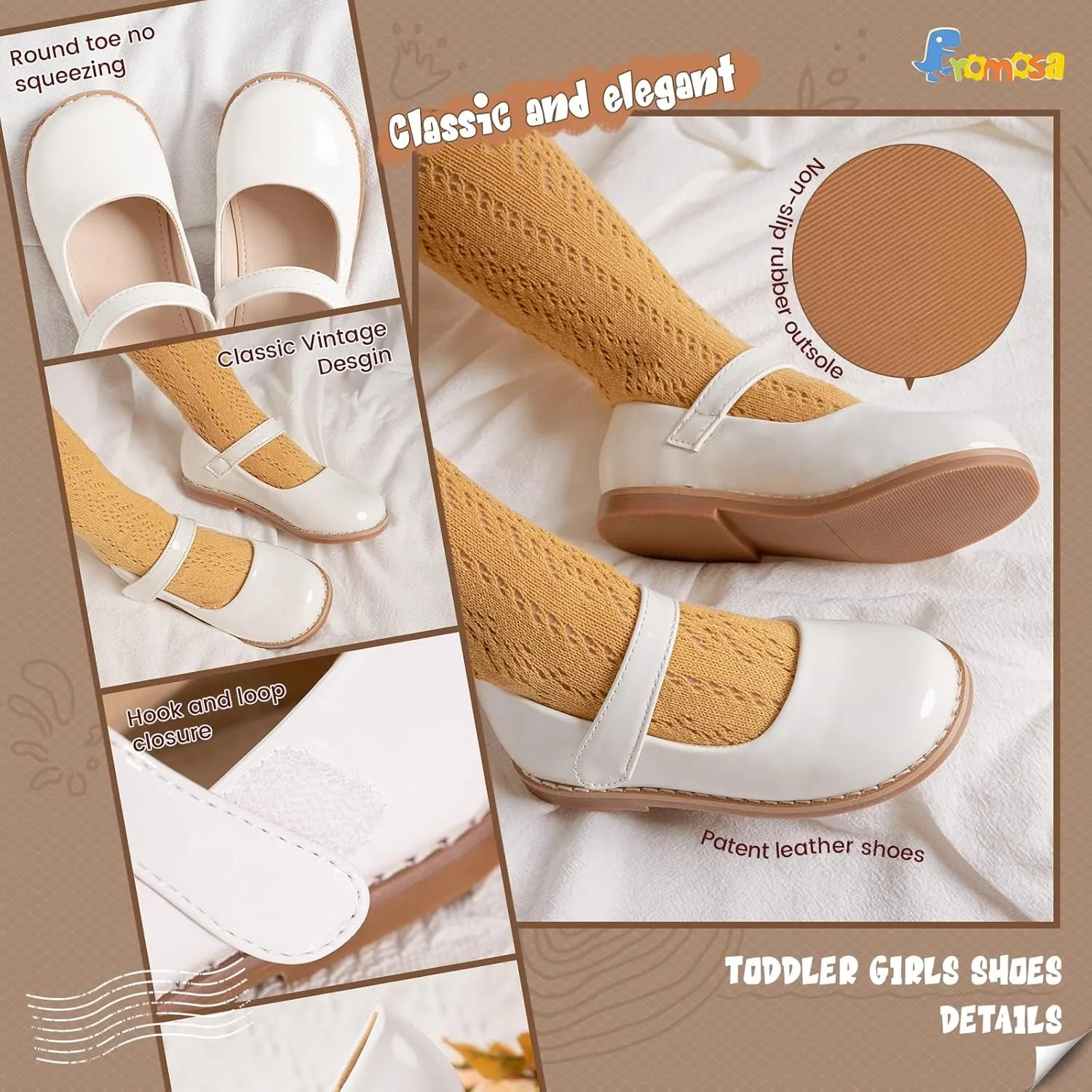 Toddler Girls Mary Jane Dress Shoes Ballet Flats Little Girls Soft Slip-On Bowknot Princess Shoes Wedding Party Casual Walking School Uniform Moccasins Baptism Shoes