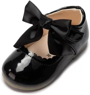 Toddler Girls Mary Jane Dress Shoes Ballet Flats Little Girls Soft Slip-On Bowknot Princess Shoes Wedding Party Casual Walking School Uniform Moccasins Baptism Shoes