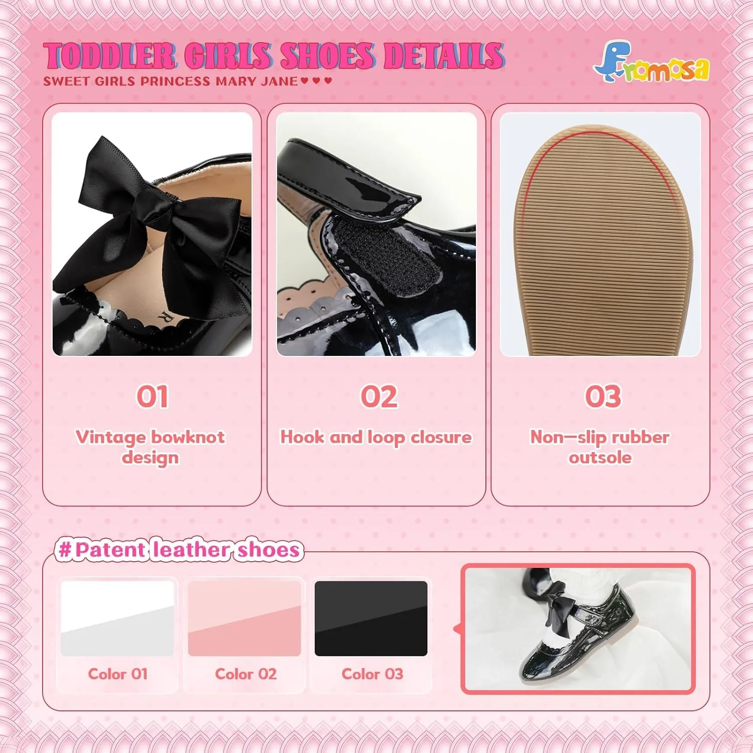 Toddler Girls Mary Jane Dress Shoes Ballet Flats Little Girls Soft Slip-On Bowknot Princess Shoes Wedding Party Casual Walking School Uniform Moccasins Baptism Shoes