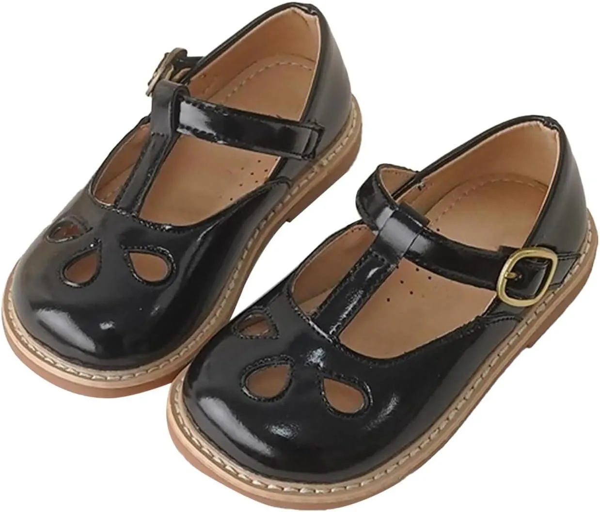 Toddler Little Girl Mary Jane Dress Shoes Ballet Flat𝐬 for Girl Part𝐲 School Shoes Adjustable Buckle T-Strap Sandal