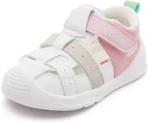 Toddler Sandals Soft PU Leather Closed Wide toe Casual Comfortable Summer Shoes for Baby Boys Girls Breathable Non-slip Little Kids Walking Shoes
