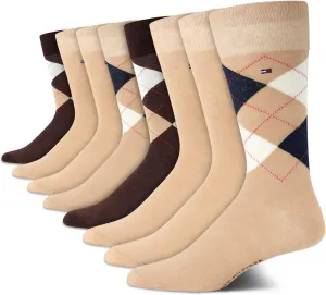 Tommy Hilfiger Mens Dress Socks - 8 Pack Stylish Crew Socks for Men, Breathable, Moisture-Wicking & Stretchable, Size 7-12