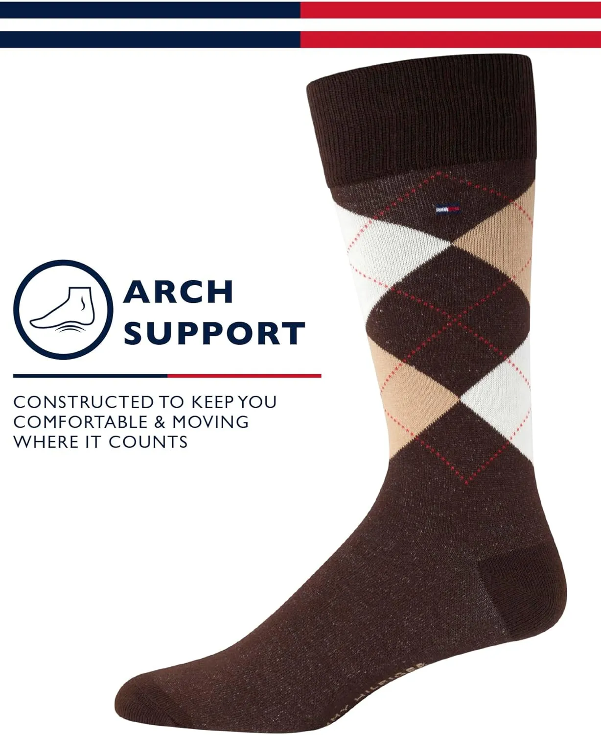 Tommy Hilfiger Mens Dress Socks - 8 Pack Stylish Crew Socks for Men, Breathable, Moisture-Wicking & Stretchable, Size 7-12