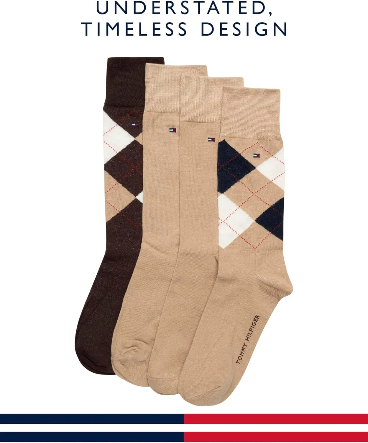 Tommy Hilfiger Mens Dress Socks - 8 Pack Stylish Crew Socks for Men, Breathable, Moisture-Wicking & Stretchable, Size 7-12
