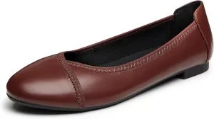 Trary Flats for Women Mary Jane Shoes Women Round Toe Ballet Flats Dress Shoes Casual Comfortable PU Leather Slip on Loafers