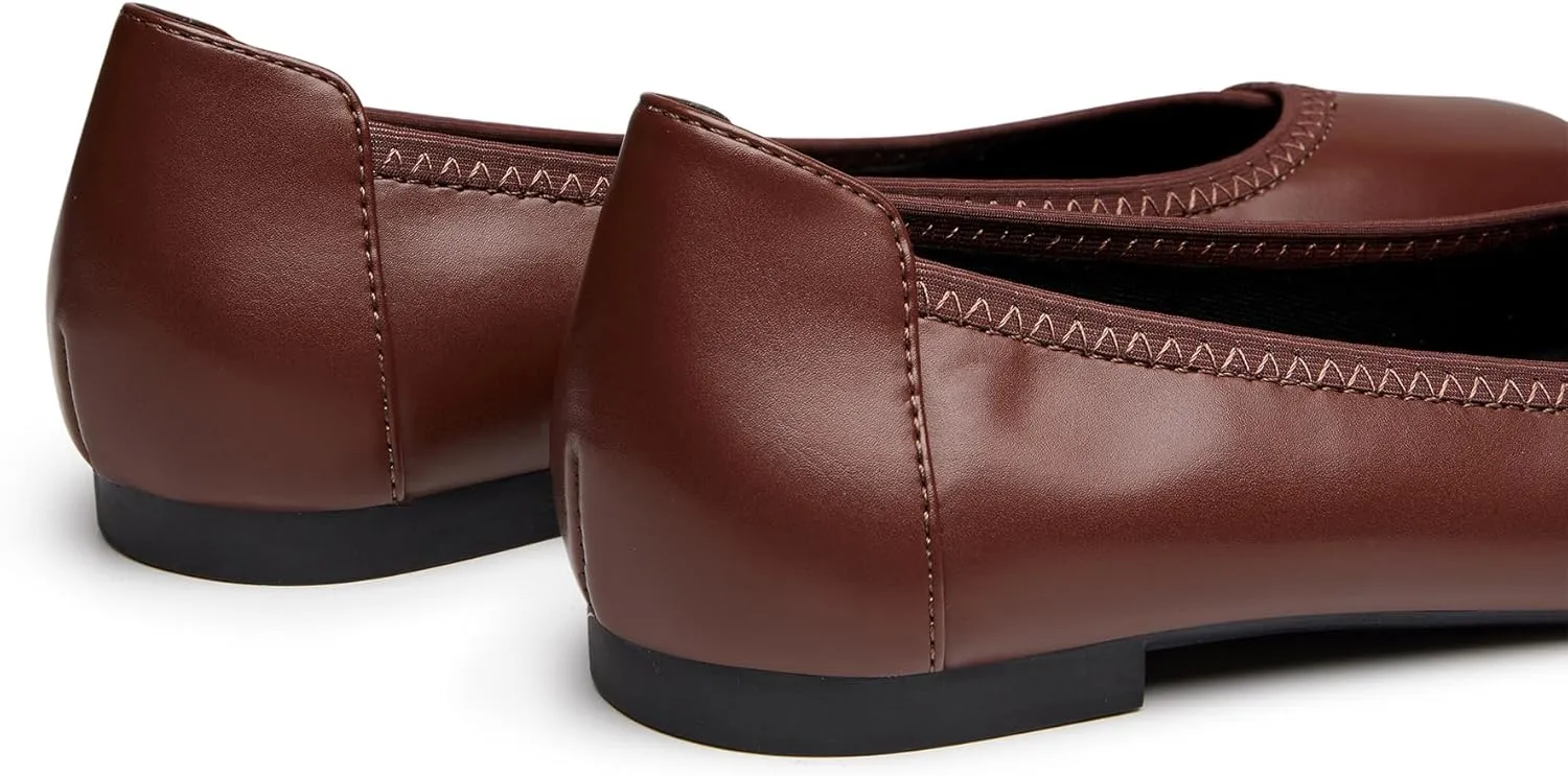 Trary Flats for Women Mary Jane Shoes Women Round Toe Ballet Flats Dress Shoes Casual Comfortable PU Leather Slip on Loafers