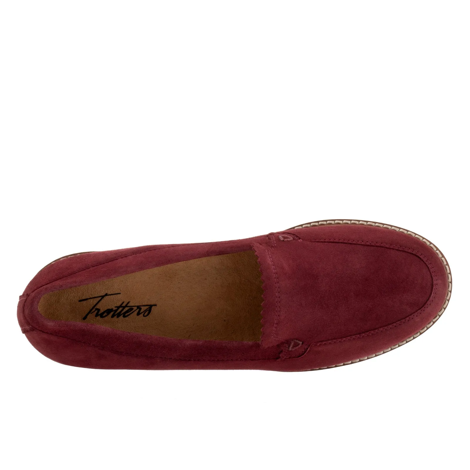 Trotters Fayth T2359-647 Womens Burgundy Narrow Loafers Casual Shoes