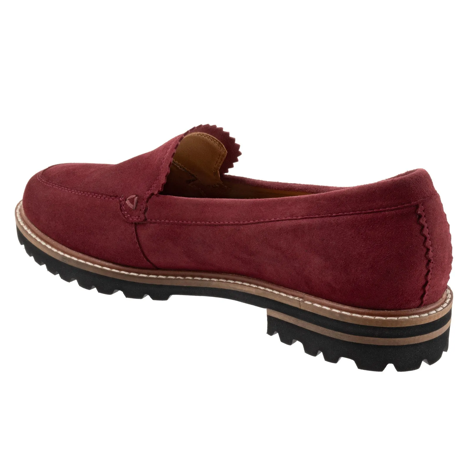Trotters Fayth T2359-647 Womens Burgundy Narrow Loafers Casual Shoes