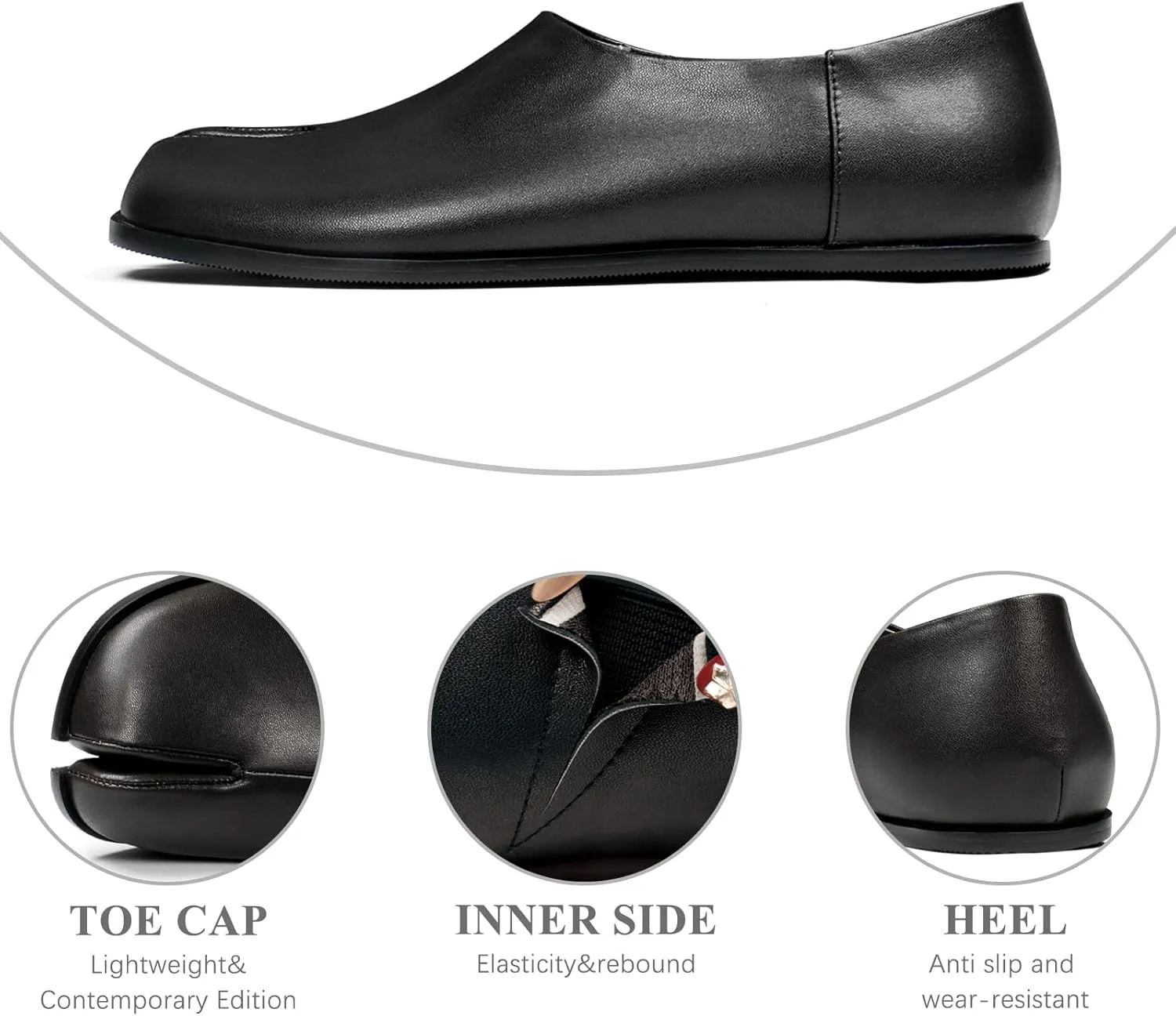 UBWDU Womens Tabi Ballet Flat Shoes Rounde Split Toe Ballerina Flats Low Heel Wide Width Dressy Comfortable Casual Shoes
