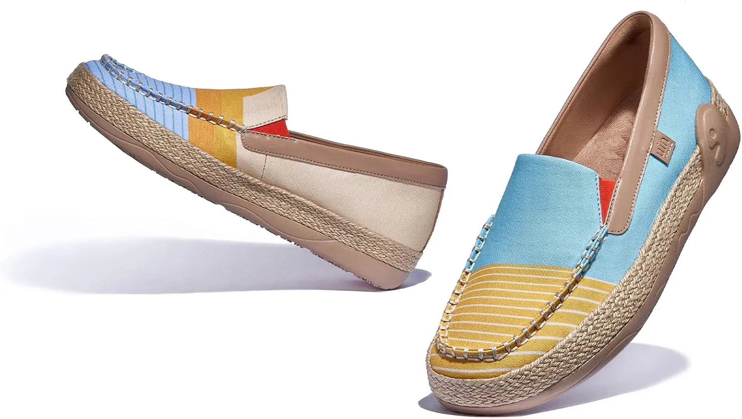 UIN Women's Espadrilles Slip On Lightweight Walking Casual Loafers Comfortable Art Painted Travel Shoes Marbella Series