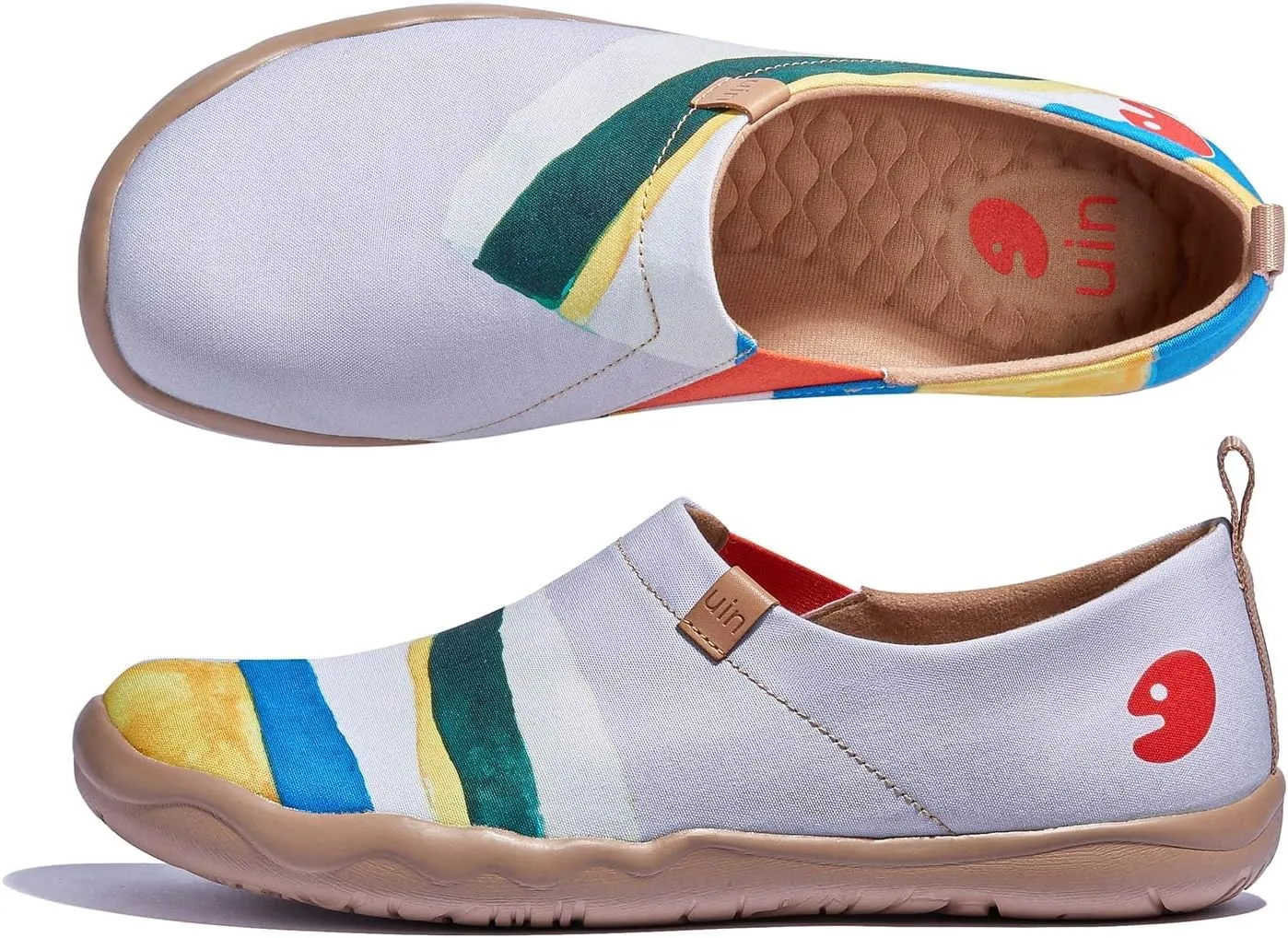 UIN Women's Slip Ons Lightweight Flats Walking Casual Loafers Travel Shoes Toledo Ⅰ Color & Geometry