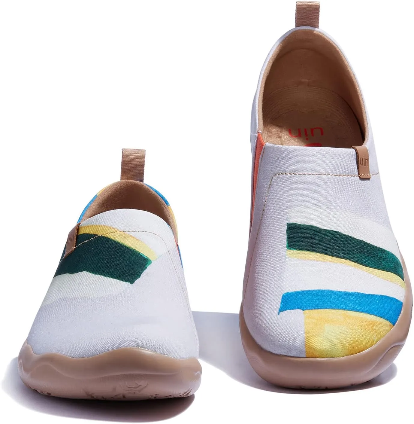 UIN Women's Slip Ons Lightweight Flats Walking Casual Loafers Travel Shoes Toledo Ⅰ Color & Geometry