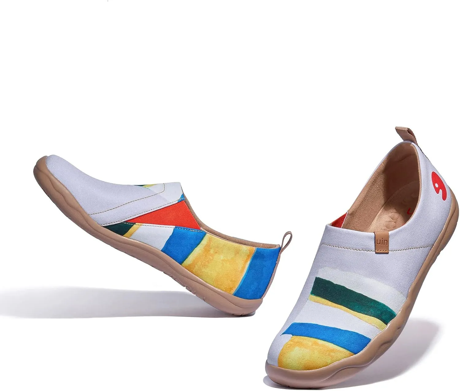 UIN Women's Slip Ons Lightweight Flats Walking Casual Loafers Travel Shoes Toledo Ⅰ Color & Geometry