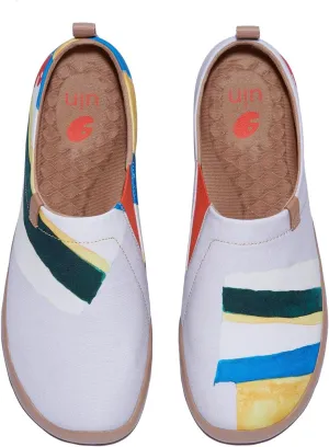 UIN Women's Slip Ons Lightweight Flats Walking Casual Loafers Travel Shoes Toledo Ⅰ Color & Geometry