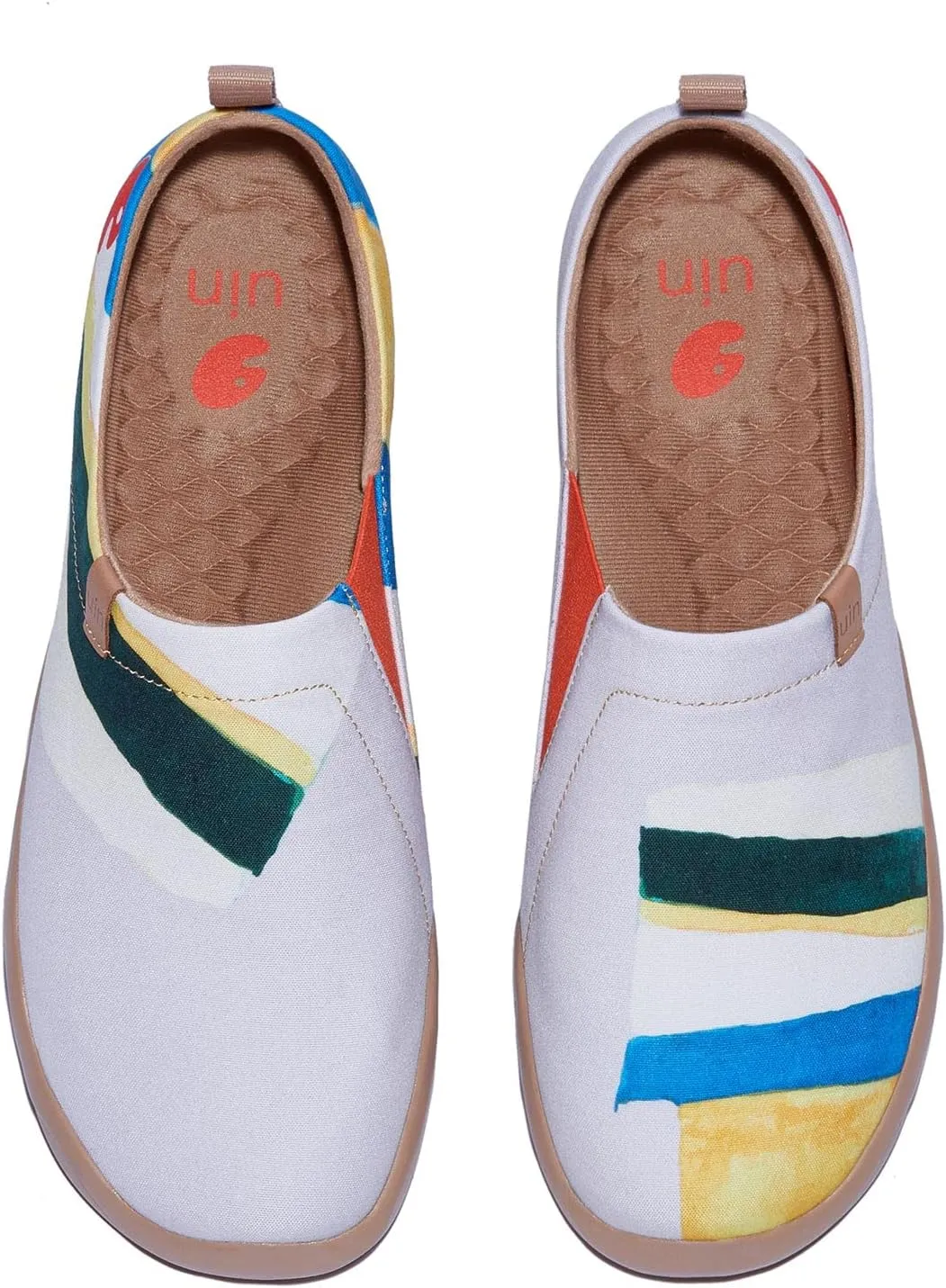 UIN Women's Slip Ons Lightweight Flats Walking Casual Loafers Travel Shoes Toledo Ⅰ Color & Geometry