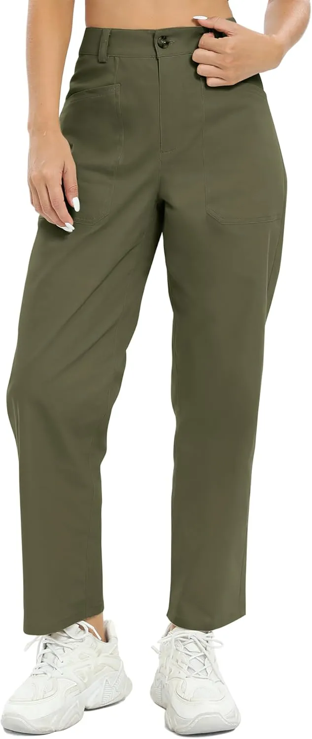 Urban CoCo Women's High Waist Relaxed Fit Work Pants Casual Hiking Pants with Pockets