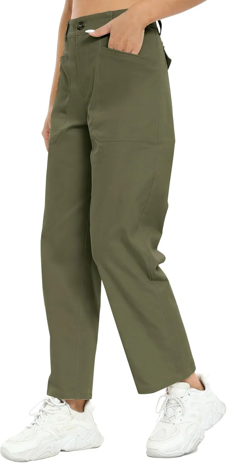 Urban CoCo Women's High Waist Relaxed Fit Work Pants Casual Hiking Pants with Pockets