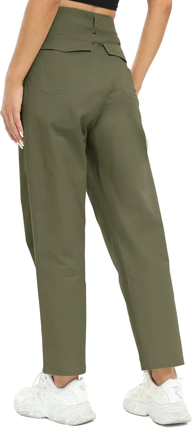 Urban CoCo Women's High Waist Relaxed Fit Work Pants Casual Hiking Pants with Pockets